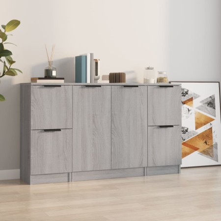 Sideboards 3 pieces Sonoma gray plywood by vidaXL, Sideboards - Ref: Foro24-3115850, Price: 134,00 €, Discount: %