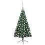 Halber Weihnachtsbaum mit Lichtern und grünen Kugeln 120 cm von vidaXL, Weihnachtsbäume - Ref: Foro24-3077563, Preis: 60,37 €...