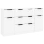 Set de aparador 3 piezas madera contrachapada blanco brillante de vidaXL, Aparadores - Ref: Foro24-3115824, Precio: 197,59 €,...