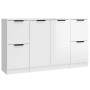 Aparadores 3 uds madera contrachapada blanco brillo de vidaXL, Aparadores - Ref: Foro24-3115848, Precio: 169,13 €, Descuento: %