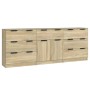 3-piece plywood oak Sonoma color sideboard by vidaXL, Sideboards - Ref: Foro24-3115798, Price: 223,12 €, Discount: %