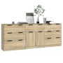 3-piece plywood oak Sonoma color sideboard by vidaXL, Sideboards - Ref: Foro24-3115798, Price: 223,12 €, Discount: %