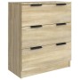 Aparador de 3 piezas madera contrachapada color roble Sonoma de vidaXL, Aparadores - Ref: Foro24-3115798, Precio: 242,12 €, D...