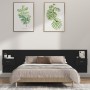 Black plywood headboard with side tables by vidaXL, Headboards and footboards - Ref: Foro24-3115725, Price: 119,64 €, Discoun...