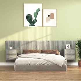 Sonoma gray plywood headboard and side tables by vidaXL, Headboards and footboards - Ref: Foro24-3115714, Price: 154,99 €, Di...