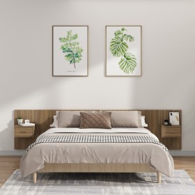 Headboard of bed with oak brown plywood tables by vidaXL, Headboards and footboards - Ref: Foro24-3115755, Price: 163,99 €, D...