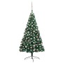 Halber Weihnachtsbaum mit Lichtern und grünen Kugeln 150 cm von vidaXL, Weihnachtsbäume - Ref: Foro24-3077564, Preis: 66,56 €...