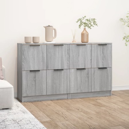 Aparadores 2 uds madera contrachapada gris Sonoma 60x30x70 cm de vidaXL, Aparadores - Ref: Foro24-3115810, Precio: 108,78 €, ...