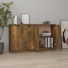 Aparadores 2 uds madera contrachapada roble ahumado 60x30x70 cm de vidaXL, Aparadores - Ref: Foro24-3115777, Precio: 103,79 €...