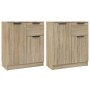 Aparadores 2 uds madera contrachapada roble Sonoma 60x30x70 cm de vidaXL, Aparadores - Ref: Foro24-3115814, Precio: 167,32 €,...