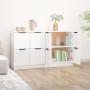 Aparadores 2 uds madera contrachapada blanco brillo 60x30x70 cm de vidaXL, Aparadores - Ref: Foro24-3115808, Precio: 144,97 €...