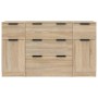 Set de aparador 3 pzas madera contrachapada color roble Sonoma de vidaXL, Aparadores - Ref: Foro24-3115822, Precio: 183,23 €,...