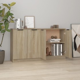 Aparadores 2 uds madera contrachapada roble Sonoma 60x30x70 cm de vidaXL, Aparadores - Ref: Foro24-3115774, Precio: 123,54 €,...