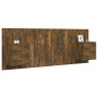 Headboard of bed with smoked oak plywood tables by vidaXL, Headboards and footboards - Ref: Foro24-3115689, Price: 125,45 €, ...