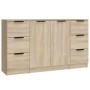 Sideboards 3 Stück Sonoma-Eichensperrholz von vidaXL, Sideboards - Ref: Foro24-3115838, Preis: 170,36 €, Rabatt: %