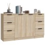 Sideboards 3 Stück Sonoma-Eichensperrholz von vidaXL, Sideboards - Ref: Foro24-3115838, Preis: 170,36 €, Rabatt: %