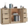 Sideboards 3 Stück Sonoma-Eichensperrholz von vidaXL, Sideboards - Ref: Foro24-3115838, Preis: 170,36 €, Rabatt: %