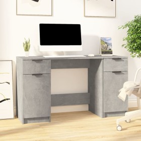 Concrete gray plywood desk with side cabinet by vidaXL, Desks - Ref: Foro24-3115911, Price: 144,60 €, Discount: %