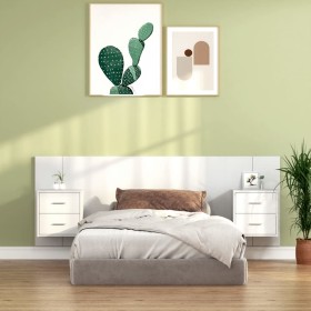 Headboard of bed with glossy white plywood tables by vidaXL, Headboards and footboards - Ref: Foro24-3115688, Price: 147,99 €...