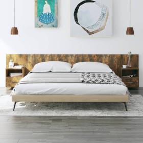 Headboard of bed with smoked oak plywood tables by vidaXL, Headboards and footboards - Ref: Foro24-3115745, Price: 165,87 €, ...