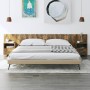 Headboard of bed with smoked oak plywood tables by vidaXL, Headboards and footboards - Ref: Foro24-3115745, Price: 169,30 €, ...