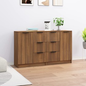 Sideboards 2 pcs brown oak plywood 60x30x70 cm by vidaXL, Sideboards - Ref: Foro24-3115795, Price: 155,46 €, Discount: %