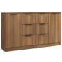 Aparadores 2 uds madera contrachapada roble marrón 60x30x70 cm de vidaXL, Aparadores - Ref: Foro24-3115795, Precio: 155,46 €,...