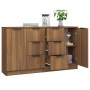 Aparadores 2 uds madera contrachapada roble marrón 60x30x70 cm de vidaXL, Aparadores - Ref: Foro24-3115795, Precio: 155,46 €,...