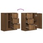 Aparadores 2 uds madera contrachapada roble marrón 60x30x70 cm de vidaXL, Aparadores - Ref: Foro24-3115795, Precio: 155,46 €,...