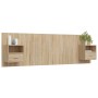 Sonoma oak plywood headboard with side tables by vidaXL, Headboards and footboards - Ref: Foro24-3115718, Price: 158,99 €, Di...