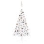 Halber Weihnachtsbaum mit Lichtern und Kugeln weiß 120 cm von vidaXL, Weihnachtsbäume - Ref: Foro24-3077568, Preis: 60,94 €, ...