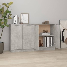 Aparadores 2 uds madera contrachapada gris hormigón 60x30x70 cm de vidaXL, Aparadores - Ref: Foro24-3115775, Precio: 121,99 €...