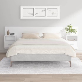 White plywood headboard with side tables by vidaXL, Headboards and footboards - Ref: Foro24-3115716, Price: 145,99 €, Discoun...