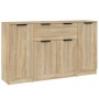 Sideboards 3 Stück Sonoma-Eichensperrholz von vidaXL, Sideboards - Ref: Foro24-3115830, Preis: 151,99 €, Rabatt: %