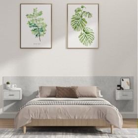 Concrete gray plywood headboard and side tables by vidaXL, Headboards and footboards - Ref: Foro24-3115727, Price: 138,10 €, ...