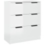 3-piece sideboard glossy white plywood by vidaXL, Sideboards - Ref: Foro24-3115800, Price: 272,15 €, Discount: %