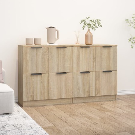 Sideboards 2 pcs Sonoma oak plywood 60x30x70 cm by vidaXL, Sideboards - Ref: Foro24-3115806, Price: 127,40 €, Discount: %