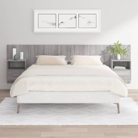 Sonoma gray plywood headboard and side tables by vidaXL, Headboards and footboards - Ref: Foro24-3115722, Price: 157,99 €, Di...