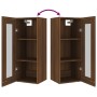 Armario de pared colgante roble marrón 34,5x34x90 cm de vidaXL, Aparadores - Ref: Foro24-817446, Precio: 47,98 €, Descuento: %