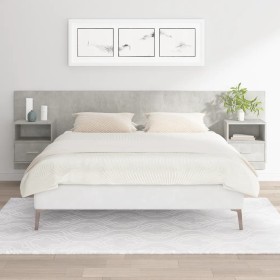 Concrete gray plywood headboard with side tables by vidaXL, Headboards and footboards - Ref: Foro24-3115719, Price: 160,99 €,...