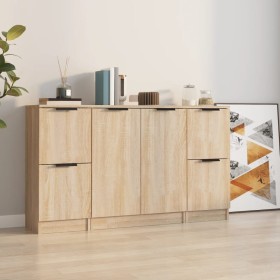 Sideboards 3 pieces sonoma oak plywood by vidaXL, Sideboards - Ref: Foro24-3115846, Price: 133,99 €, Discount: %