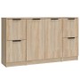 Sideboards 3 Stück Sonoma-Eichensperrholz von vidaXL, Sideboards - Ref: Foro24-3115846, Preis: 137,81 €, Rabatt: %