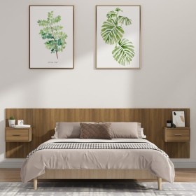 Headboard of bed with oak brown plywood tables by vidaXL, Headboards and footboards - Ref: Foro24-3115731, Price: 175,99 €, D...