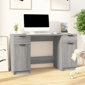 Sonoma gray plywood desk with side cabinet by vidaXL, Desks - Ref: Foro24-3115914, Price: 157,17 €, Discount: %