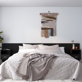 Black plywood headboard with side tables by vidaXL, Headboards and footboards - Ref: Foro24-3115765, Price: 165,76 €, Discoun...