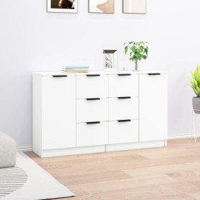 Aparadores 2 uds madera contrachapada blanco 60x30x70 cm de vidaXL, Aparadores - Ref: Foro24-3115788, Precio: 156,72 €, Descu...