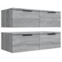 Wall cabinets 2 pcs Sonoma gray plywood 68x30x20 cm by vidaXL, Shelves and shelves - Ref: Foro24-3115898, Price: 77,14 €, Dis...