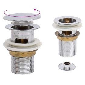 Push drain overflow function chrome 6.4x6.4x9.1 cm by vidaXL, Faucets - Ref: Foro24-149055, Price: 12,96 €, Discount: %