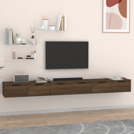 Wall cabinets 2 pcs brown oak plywood 102x30x20cm by vidaXL, Shelves and shelves - Ref: Foro24-3115907, Price: 131,04 €, Disc...