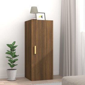 Brown oak plywood wall cabinet 34.5x34x90cm by vidaXL, Shelves and shelves - Ref: Foro24-817440, Price: 37,81 €, Discount: %